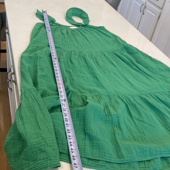 Xirena 100% Cotton Chelsea Gauze Tiered Ruffled Cami Sleeve Midi Dress Pockets M - Picture 7 of 8